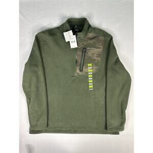 EDDIE BAUER Cloud Layer Pro 1/4-Zip Fleece Pullover, Loden Green, Large, NWT